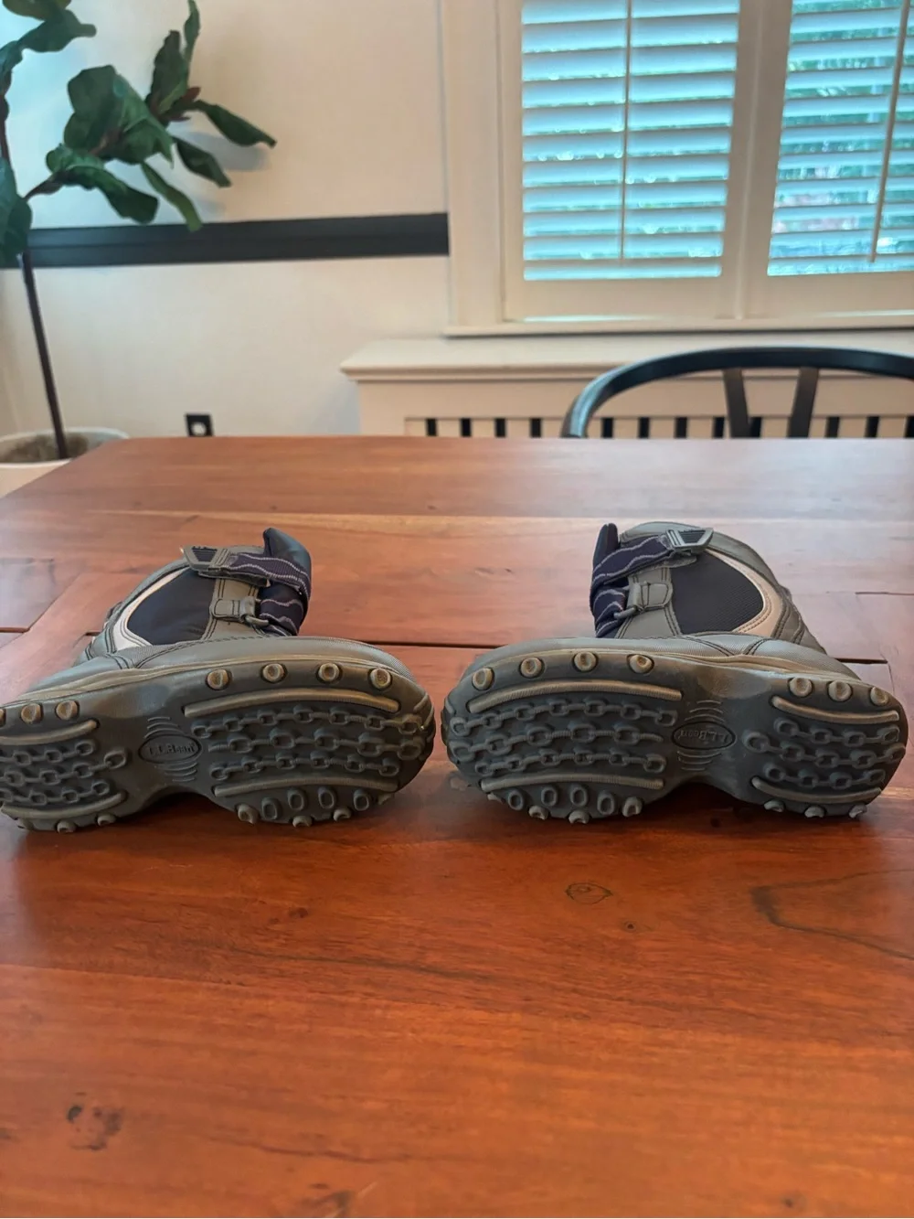 LL Bean Kids Grey and Navy Winter Boots - Size 10